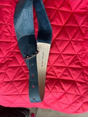 Wide Leather Belt in Dark Teal